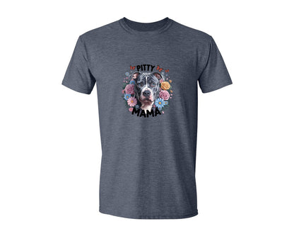 brand:Generic|color:Heather Navy|Pitty Mama Cute Pitbull Dog 2 Graphic T-Shirt