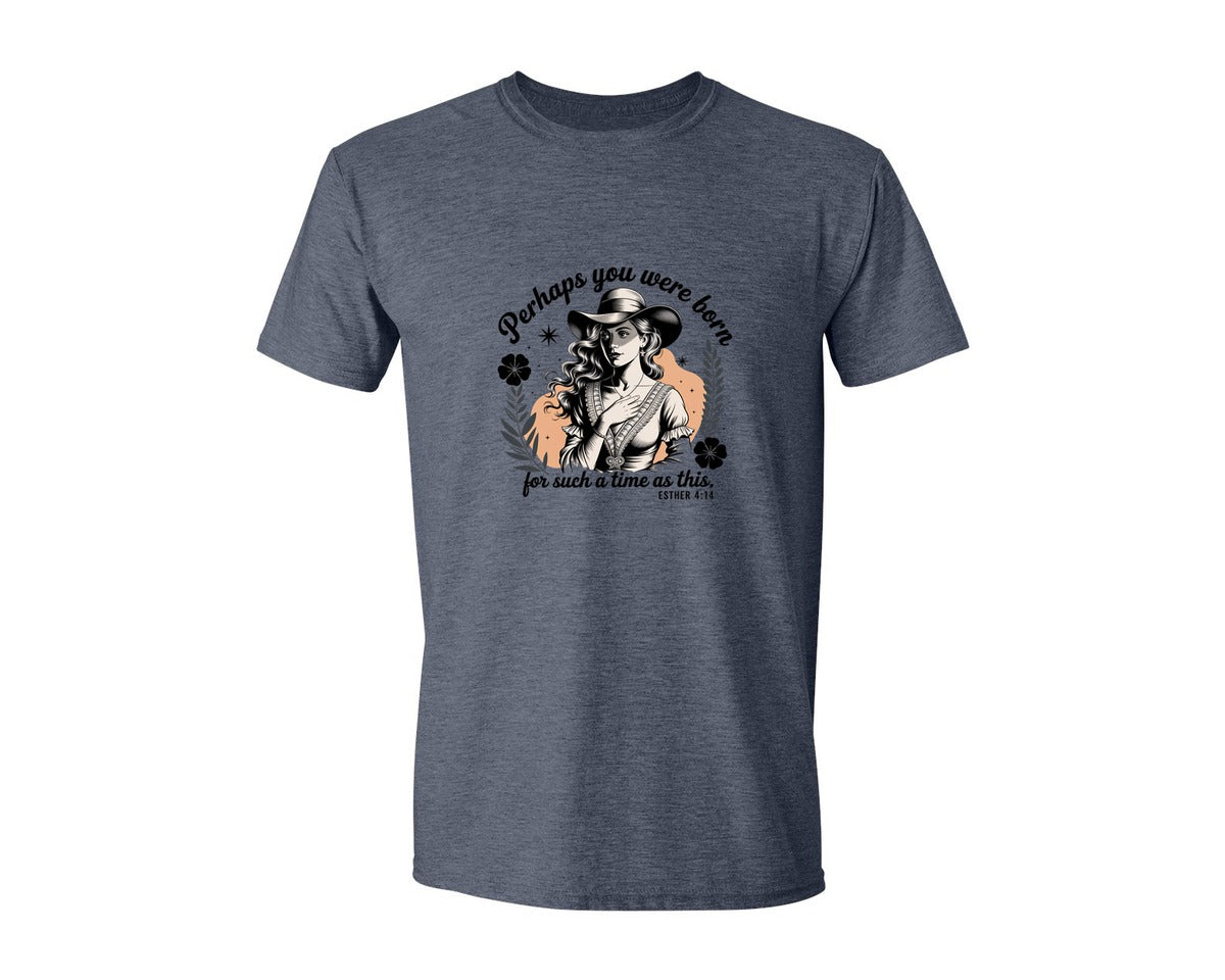 brand:Generic|color:Heather Navy|Perhaps You Were Born Christian 3 Graphic T-Shirt
