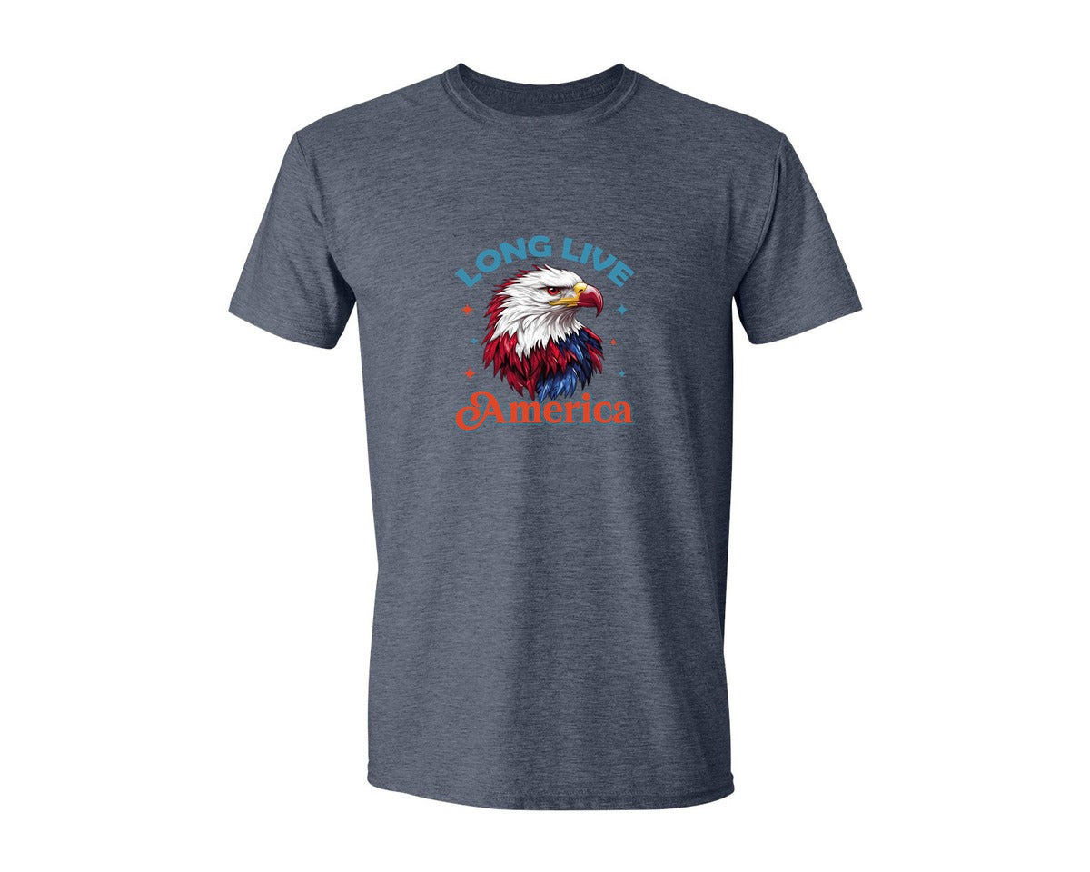 brand:Generic|color:Heather Navy|Long Live America 4Th Of July T Shirt Graphic T-Shirt