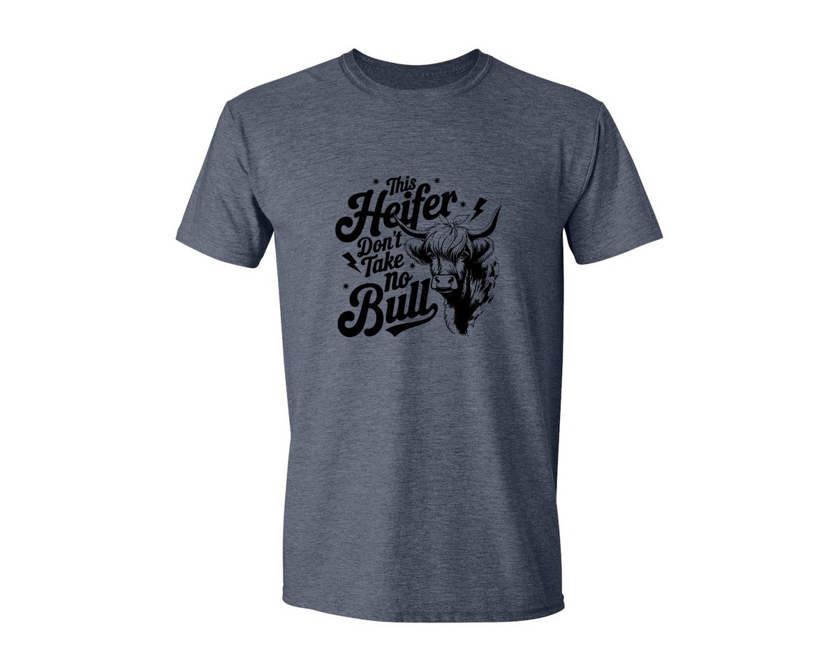 brand:Generic|color:Heather Navy|This Heifer Don T Take No Bull T Shi Graphic T-Shirt