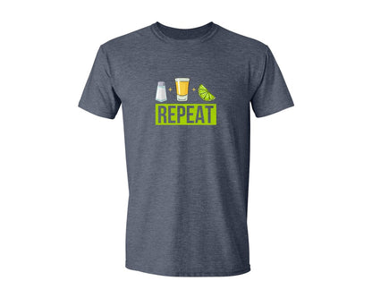 brand:Generic|color:Heather Navy|Salt Tequila Lime Repeat Graphic T-Shirt
