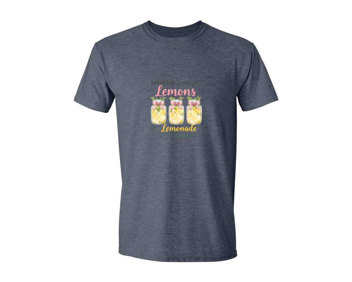 brand:Generic|color:Heather Navy|Coquette Lemon Retro Graphic T-Shirt