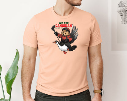 brand:Bella Canvas|color:Heather Peach|We Are Canada Elbows Up Graphic T-Shirt