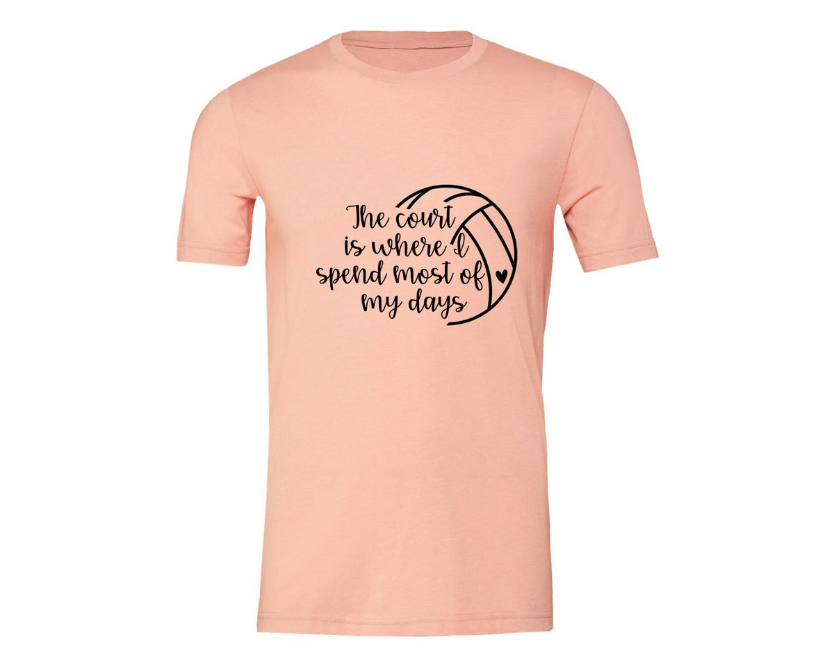 brand:Generic|color:Heather Peach|Volleyball Mom 24 Graphic T-Shirt