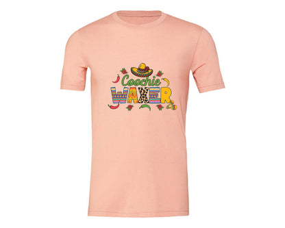 brand:Generic|color:Heather Peach|Cinco De Mayo Coochie Waxer Mexico Graphic T-Shirt