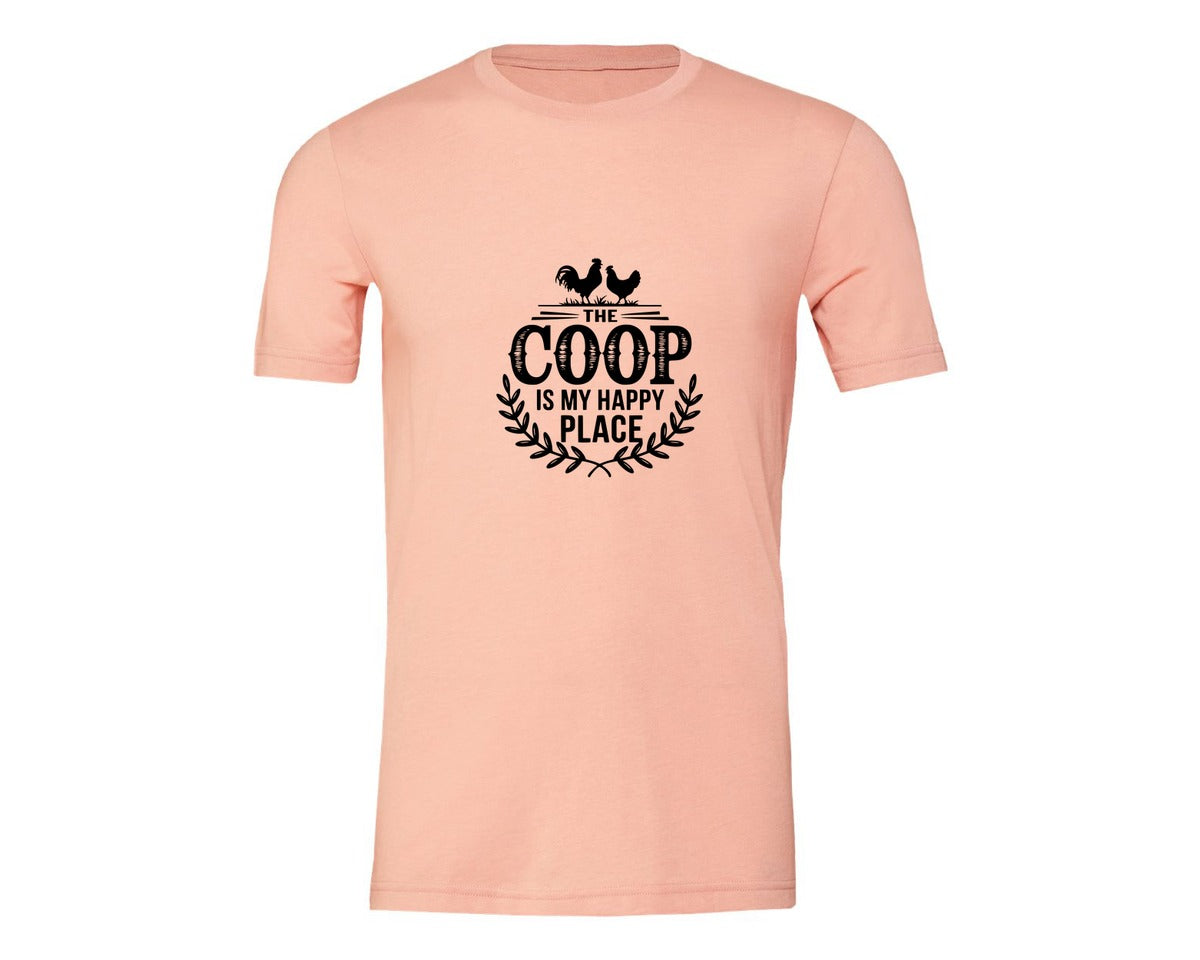 brand:Generic|color:Heather Peach|The Coop Is My Happy Place T Shirt Desig Graphic T-Shirt