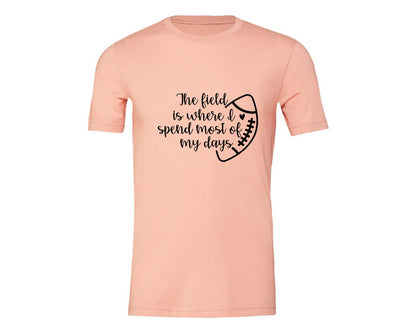 brand:Generic|color:Heather Peach|Football Mom 103 Graphic T-Shirt