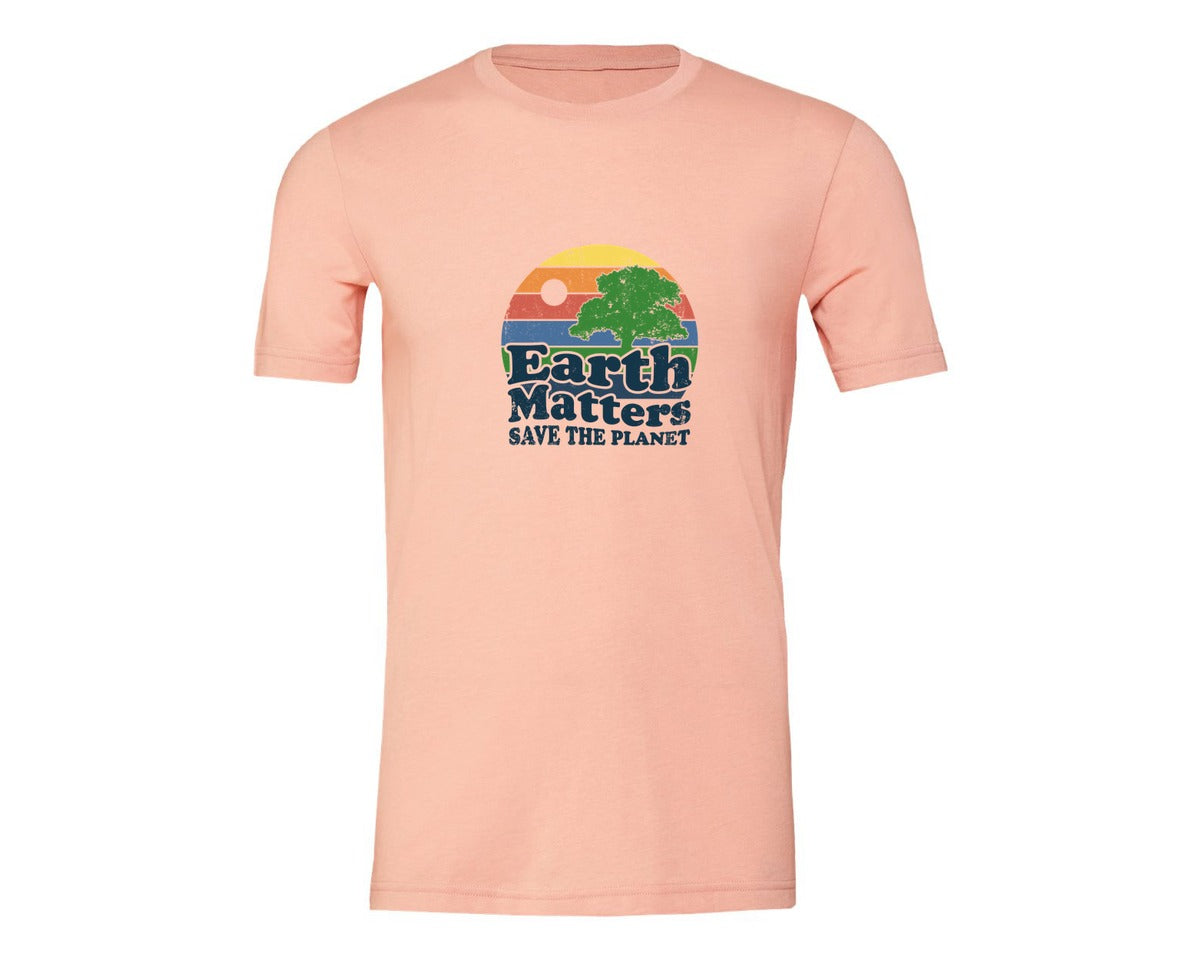 brand:Generic|color:Heather Peach|Earth Matters Save The Planet T Shirt Graphic T-Shirt