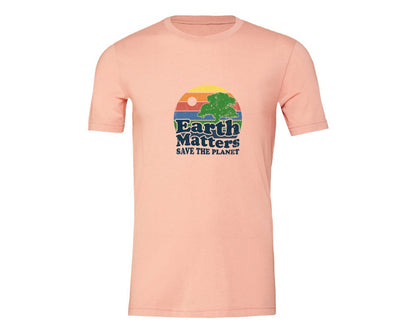 brand:Generic|color:Heather Peach|Earth Matters Save The Planet T Shirt Graphic T-Shirt