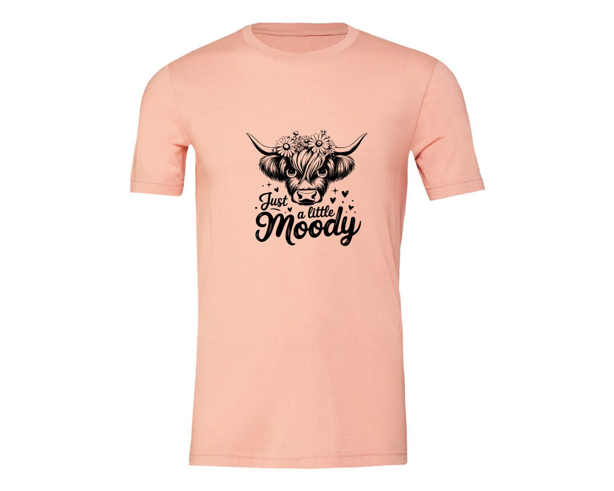 brand:Generic|color:Heather Peach|Just A Little Moody T Shirt Design Graphic T-Shirt