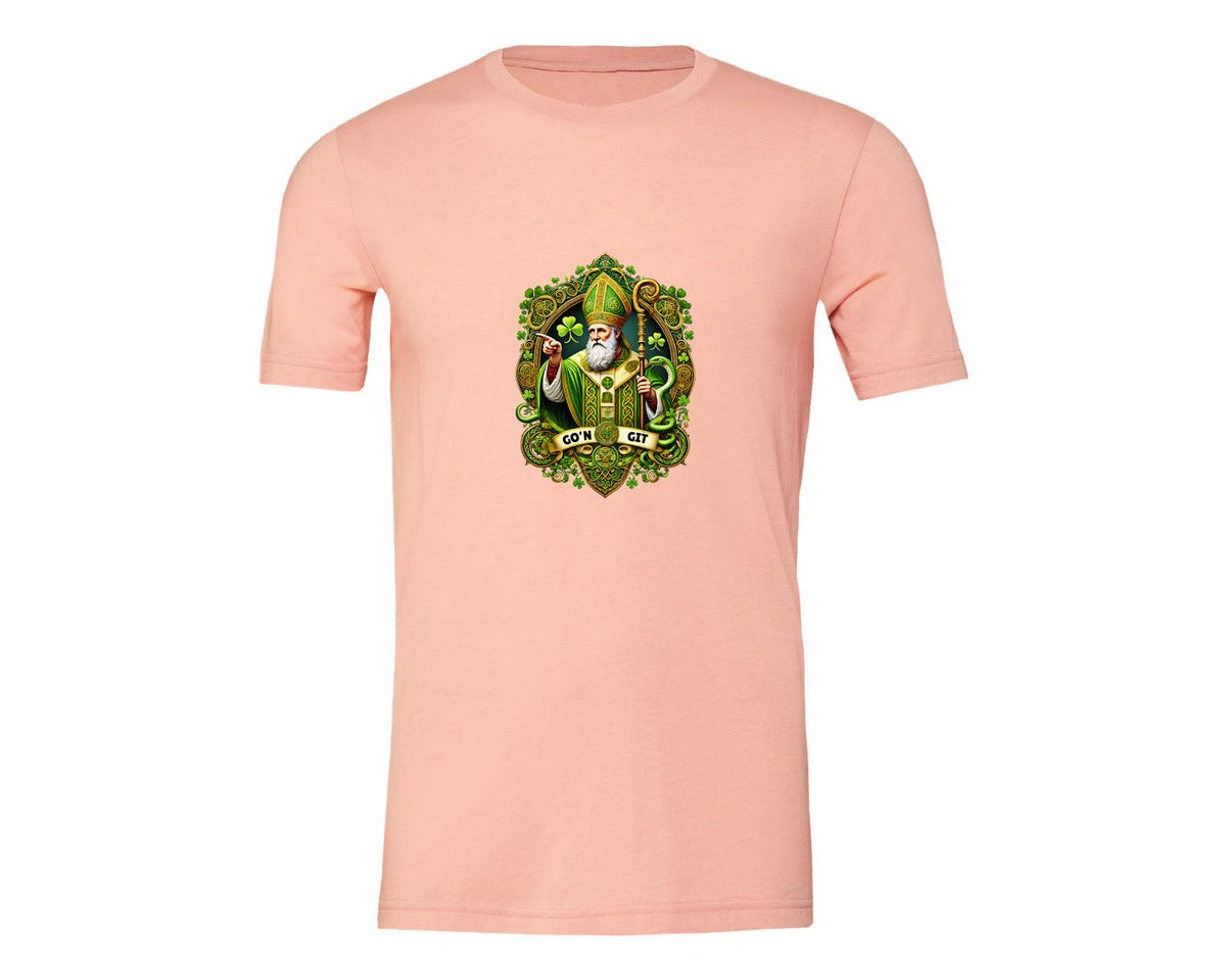 brand:Generic|color:Heather Peach|St Patricks Day Saint Patrick Graphic T-Shirt