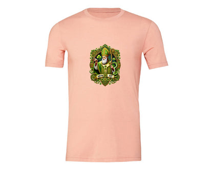 brand:Generic|color:Heather Peach|St Patricks Day Saint Patrick Graphic T-Shirt