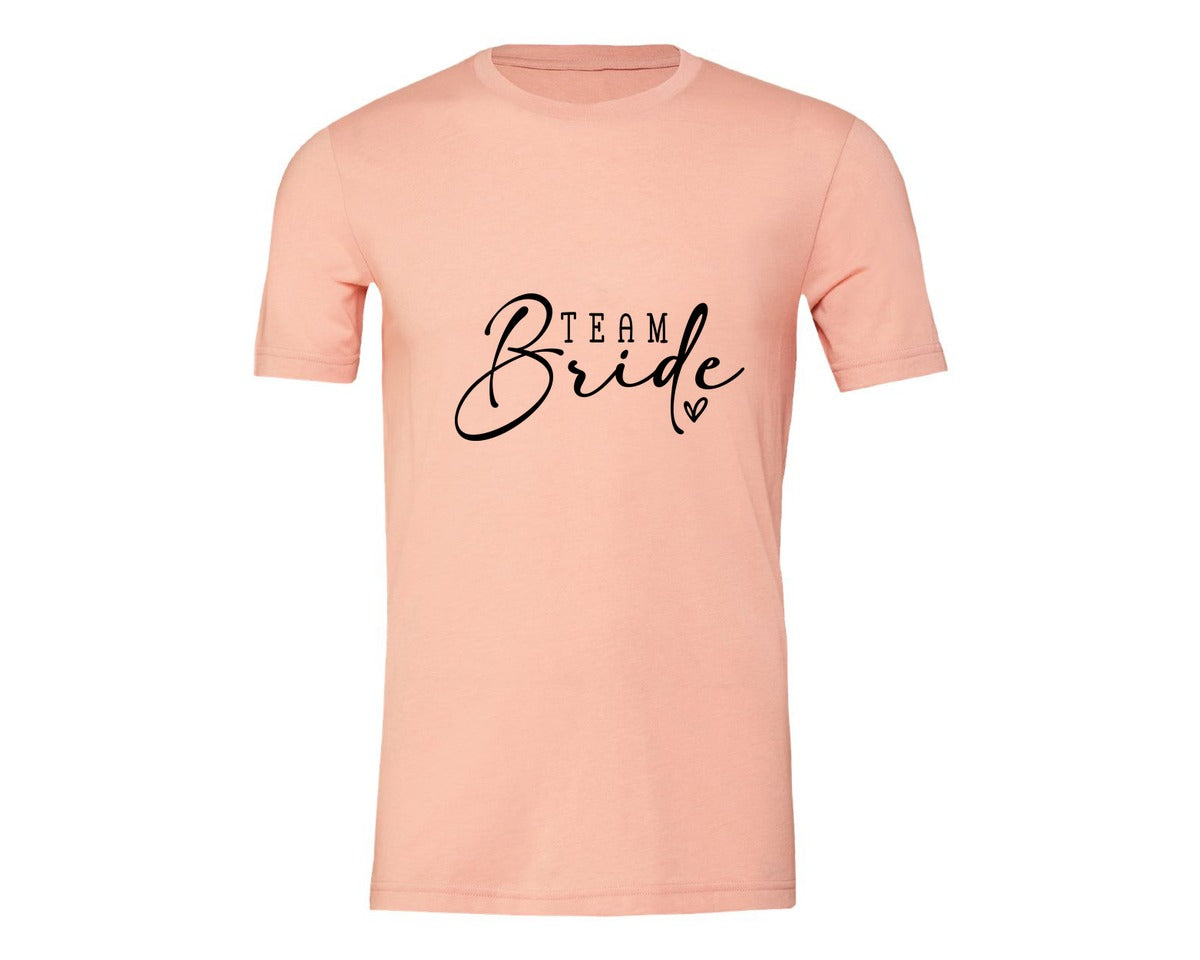 brand:Generic|color:Heather Peach|Team Bride Bridal Party Graphic T-Shirt