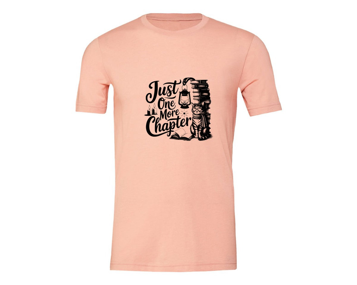 brand:Generic|color:Heather Peach|Just One More Chapter T Shirt Design Graphic T-Shirt