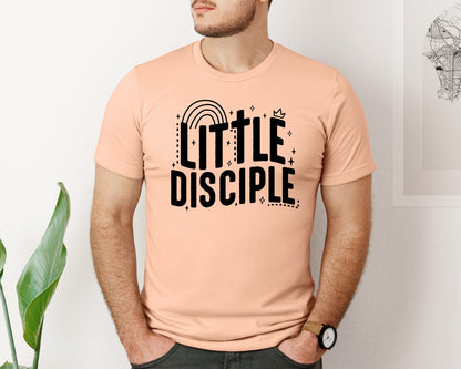 brand:Bella Canvas|color:Heather Peach|Retro Little Disciple Tshirt Kids Graphic T-Shirt