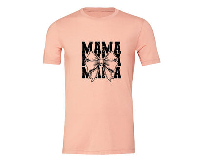 brand:Generic|color:Heather Peach|Mama Mom Mama Coquette Graphic T-Shirt