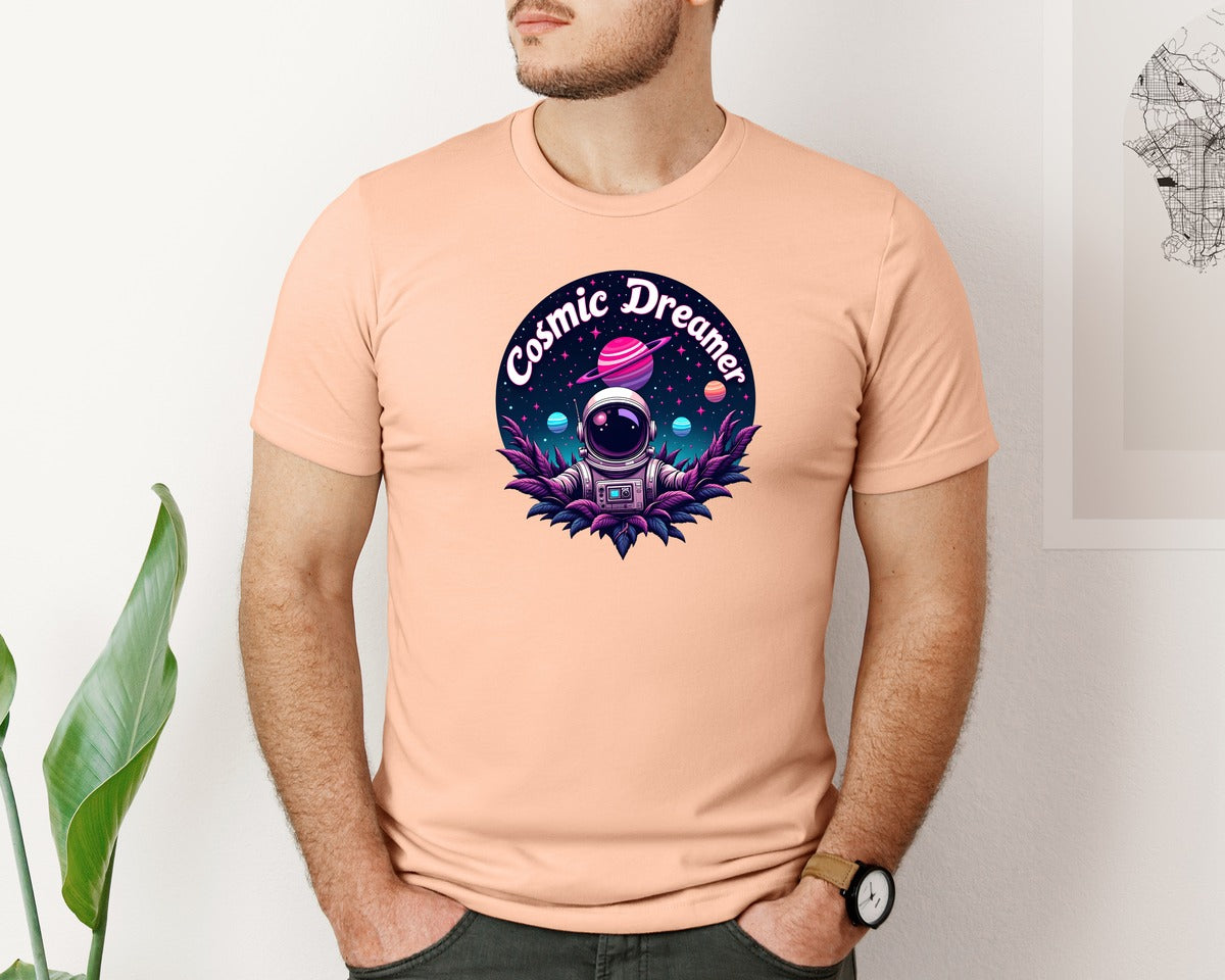 brand:Bella Canvas|color:Heather Peach|Cosmic Dreamer T Shirt Design Graphic T-Shirt
