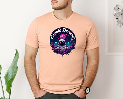 brand:Bella Canvas|color:Heather Peach|Cosmic Dreamer T Shirt Design Graphic T-Shirt