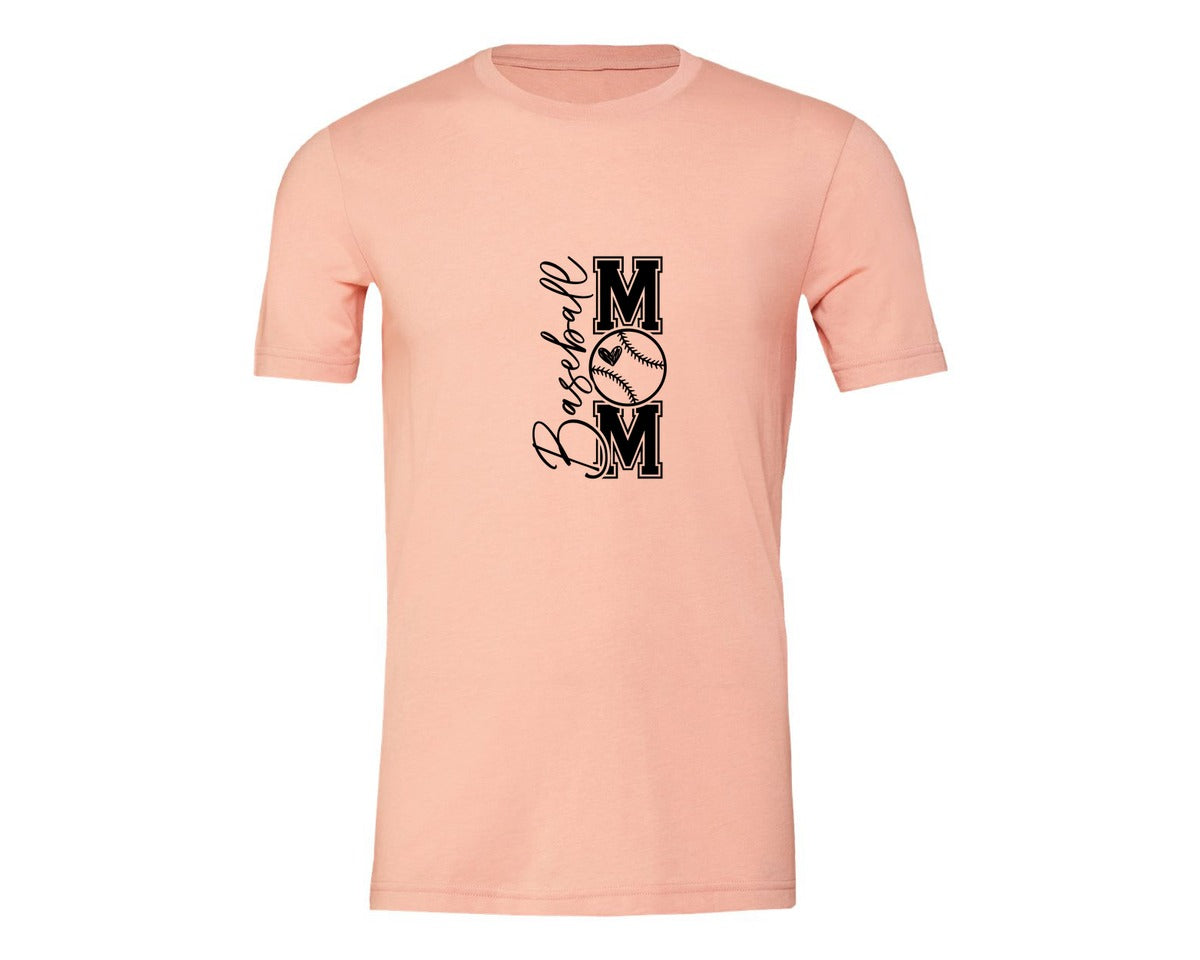 brand:Generic|color:Heather Peach|Baseball Mom Baseball Mom 2 Graphic T-Shirt