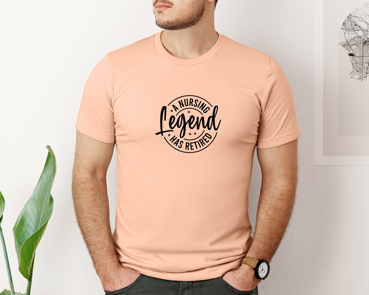 brand:Bella Canvas|color:Heather Peach|A Nursing Legend Has Retired 20 Graphic T-Shirt