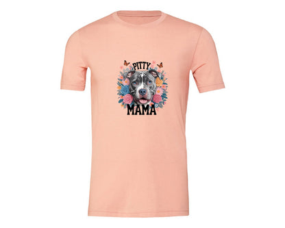 brand:Generic|color:Heather Peach|Pitty Mama Cute Pitbull Dog Graphic T-Shirt