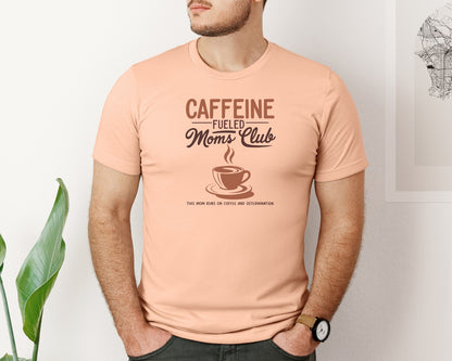 brand:Bella Canvas|color:Heather Peach|Coffee Mom Club Mothers Day Shirt Graphic T-Shirt