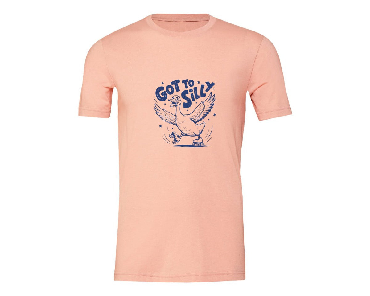 brand:Generic|color:Heather Peach|Funny Goose Got Too Silly Design Graphic T-Shirt