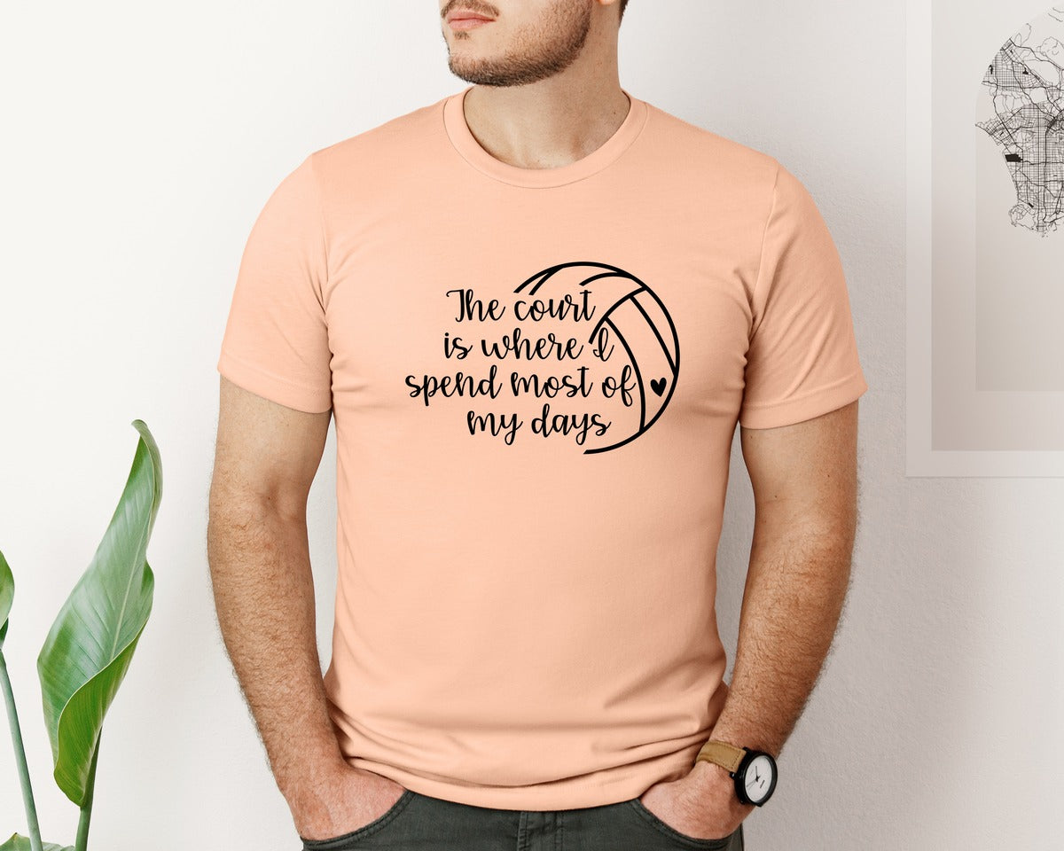 brand:Bella Canvas|color:Heather Peach|Volleyball Mom 24 Graphic T-Shirt