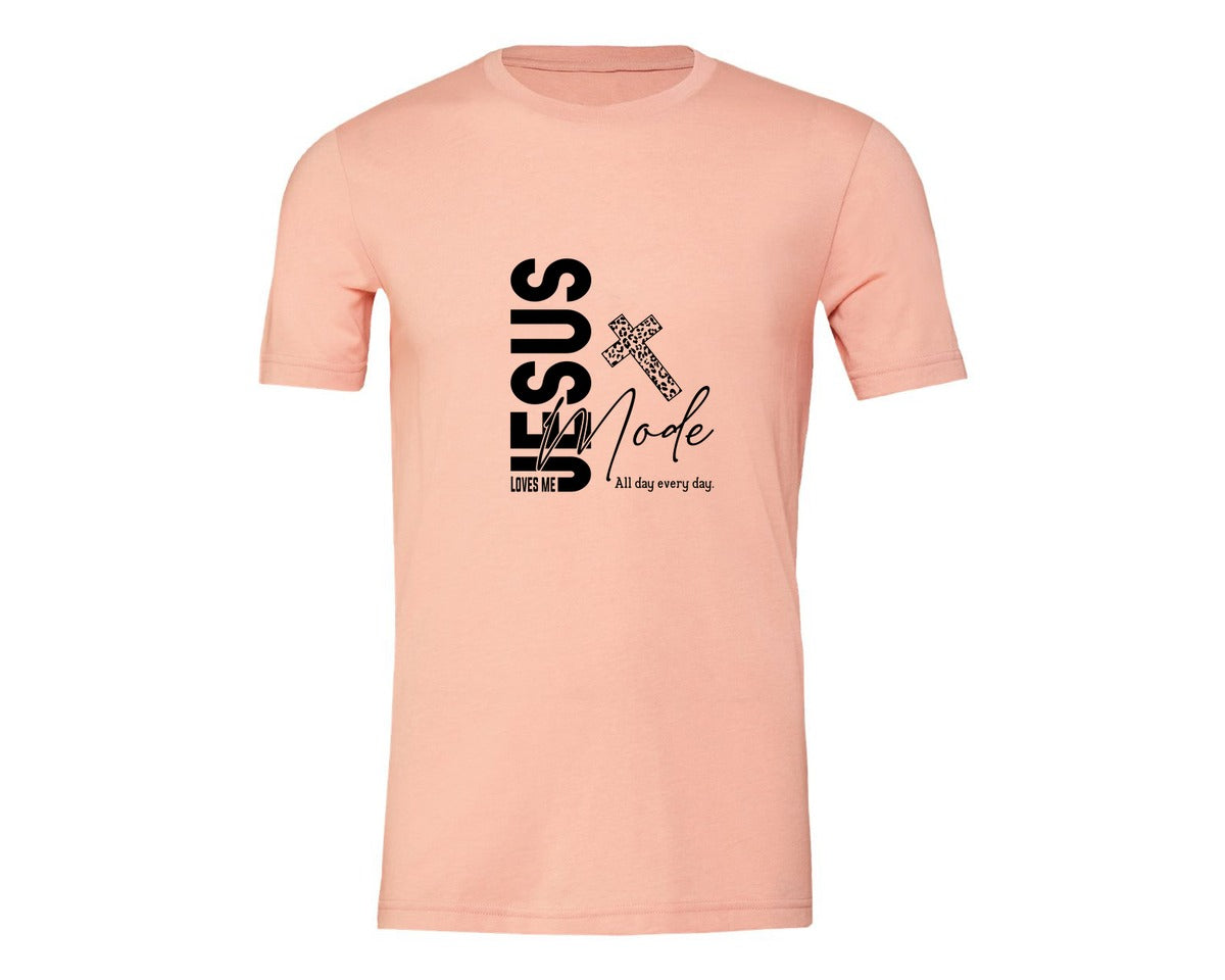 brand:Generic|color:Heather Peach|Jesus Loves Me Love Like Jesus Graphic T-Shirt