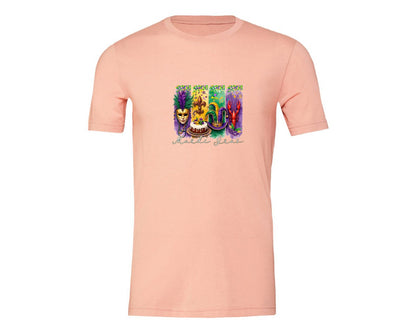 brand:Generic|color:Heather Peach|Mardi Gras Coquette 2 Graphic T-Shirt