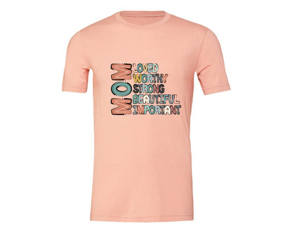 brand:Generic|color:Heather Peach|Mom Mothers Day Design Graphic T-Shirt