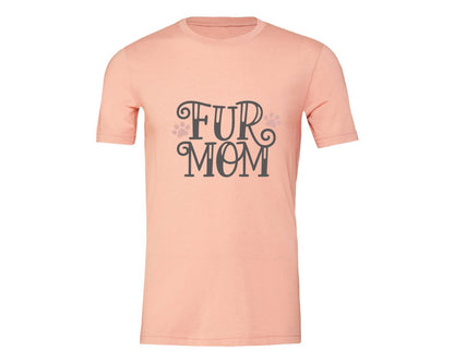 brand:Generic|color:Heather Peach|Fur Mom Cute Crazy Cat Lady Quote 2 Graphic T-Shirt