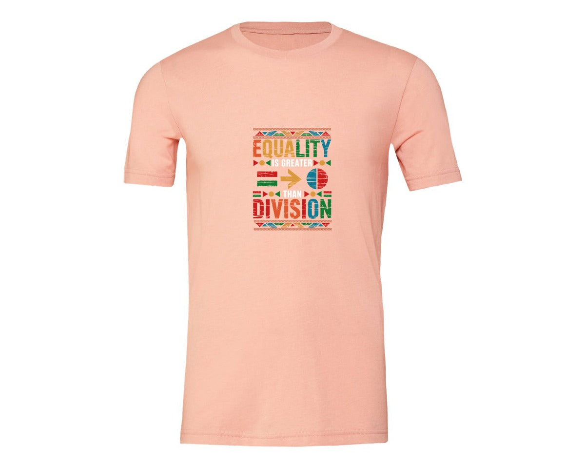 brand:Generic|color:Heather Peach|Equality Is Greater Than Division 6 Graphic T-Shirt