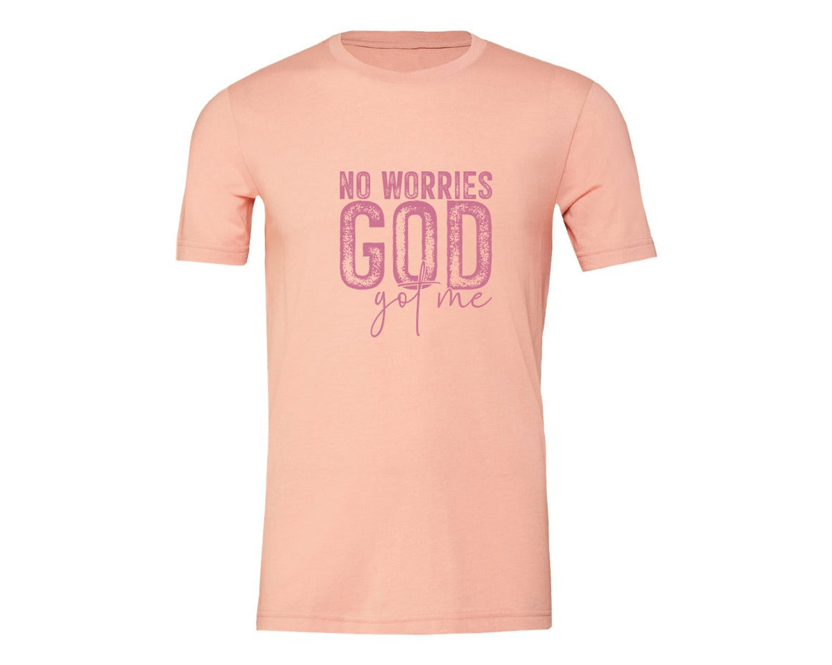 brand:Generic|color:Heather Peach|Unafraidgod Got Me Christian Q Graphic T-Shirt