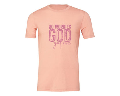 brand:Generic|color:Heather Peach|Unafraidgod Got Me Christian Q Graphic T-Shirt