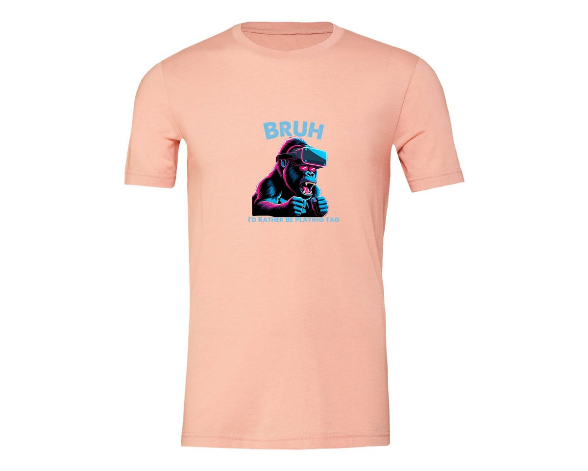 brand:Generic|color:Heather Peach|Bruh Id Rather Be Playing Tag T Shirt Graphic T-Shirt
