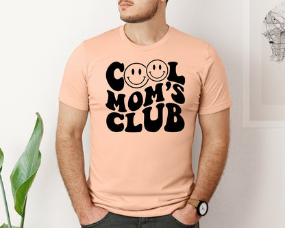 brand:Bella Canvas|color:Heather Peach|Cool Moms Club Wavy 2 Graphic T-Shirt