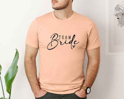 brand:Bella Canvas|color:Heather Peach|Team Bride Bridal Party Graphic T-Shirt