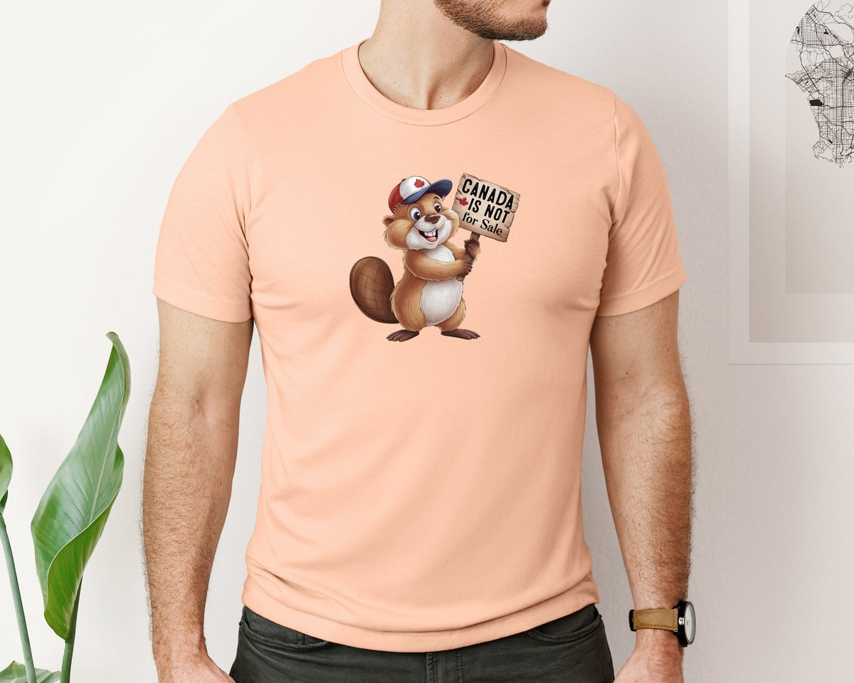 brand:Bella Canvas|color:Heather Peach|Canada Is Not For Sale Maple Leaf 2 Graphic T-Shirt