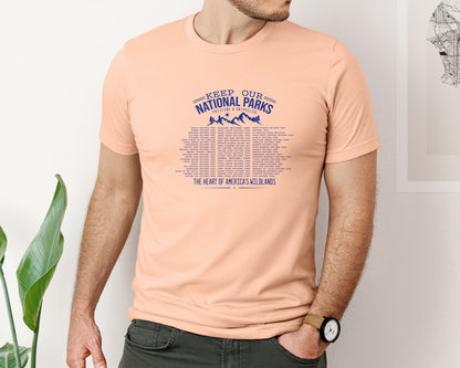 brand:Bella Canvas|color:Heather Peach|Keep Our National Parks Pristine And Graphic T-Shirt