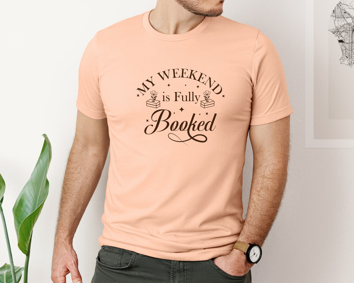 brand:Bella Canvas|color:Heather Peach|My Weekend Is Fully Booked Vector Graphic T-Shirt