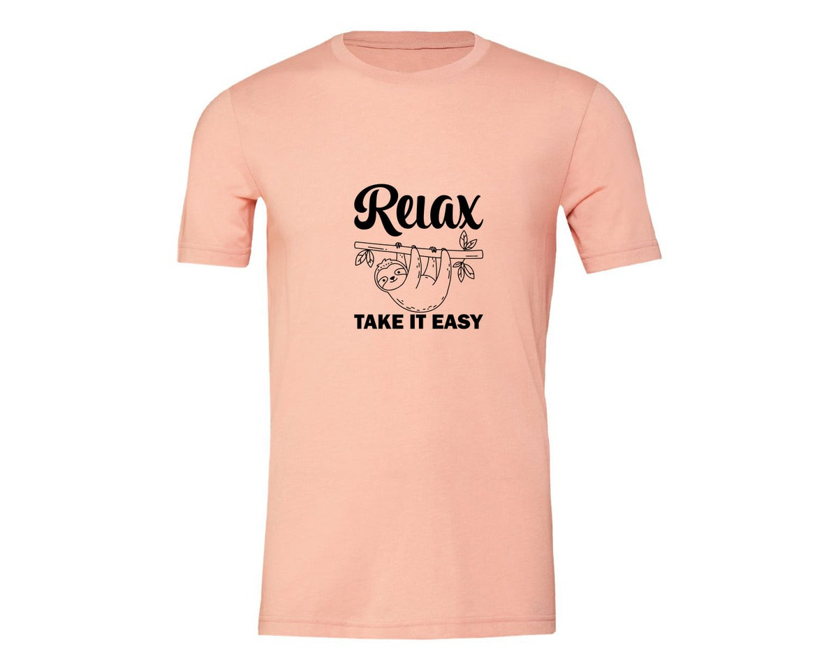 brand:Generic|color:Heather Peach|Relax Take It Easy T Shirt Graphic T-Shirt