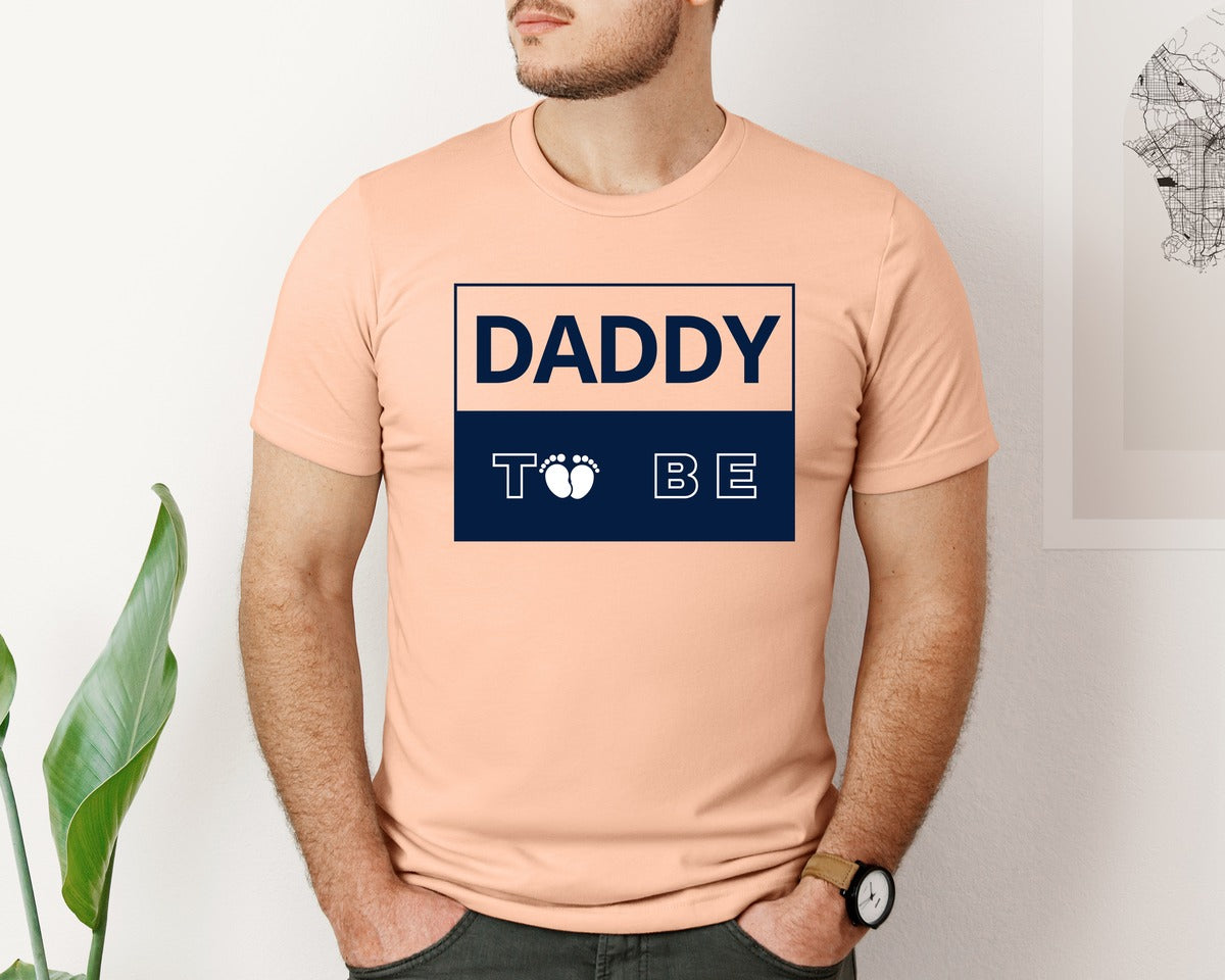 brand:Bella Canvas|color:Heather Peach|Daddy To Be Pregnancy Announcement 2 Graphic T-Shirt