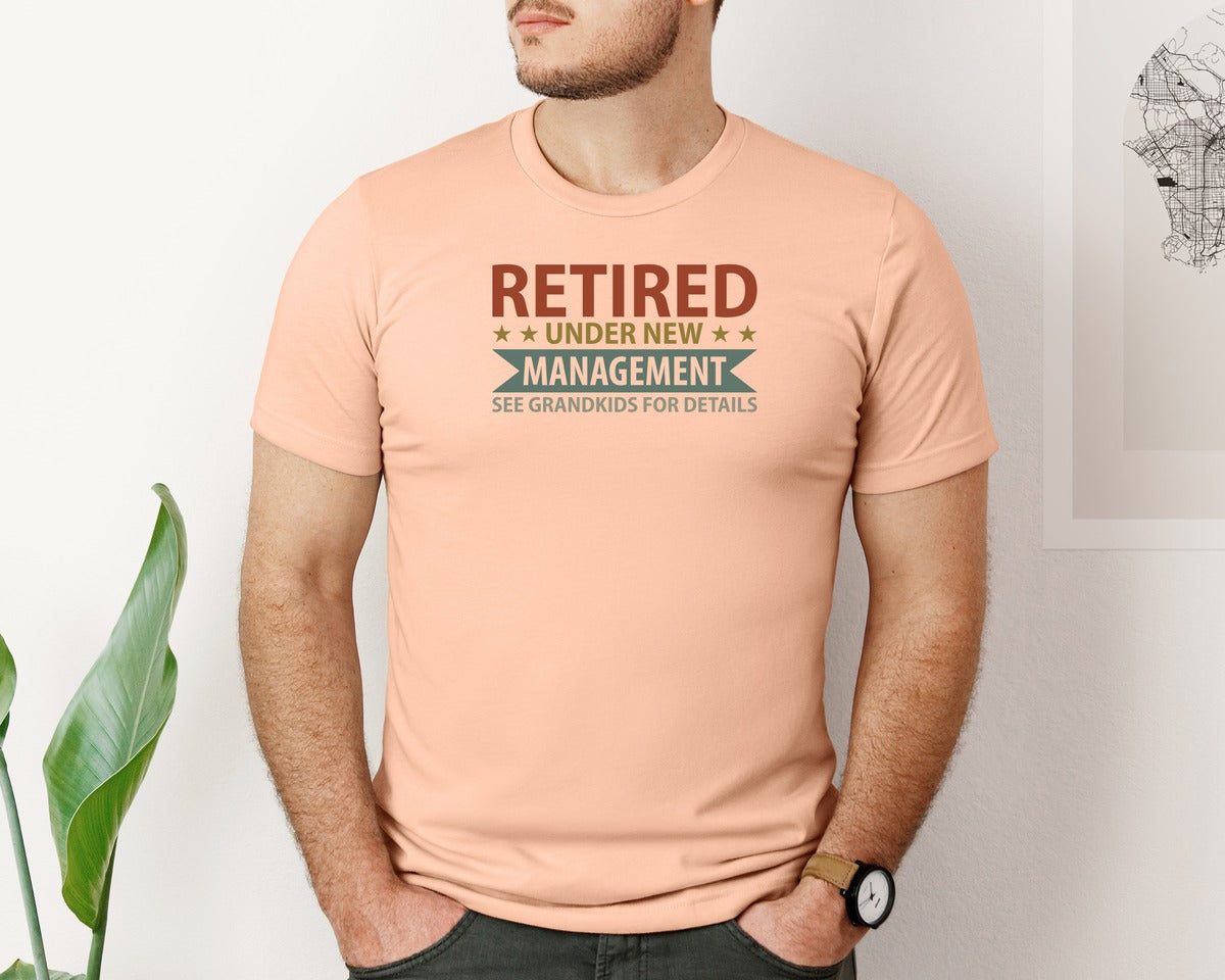 brand:Bella Canvas|color:Heather Peach|Mens Fathers Day Retired Grandpa Shirts Graphic T-Shirt