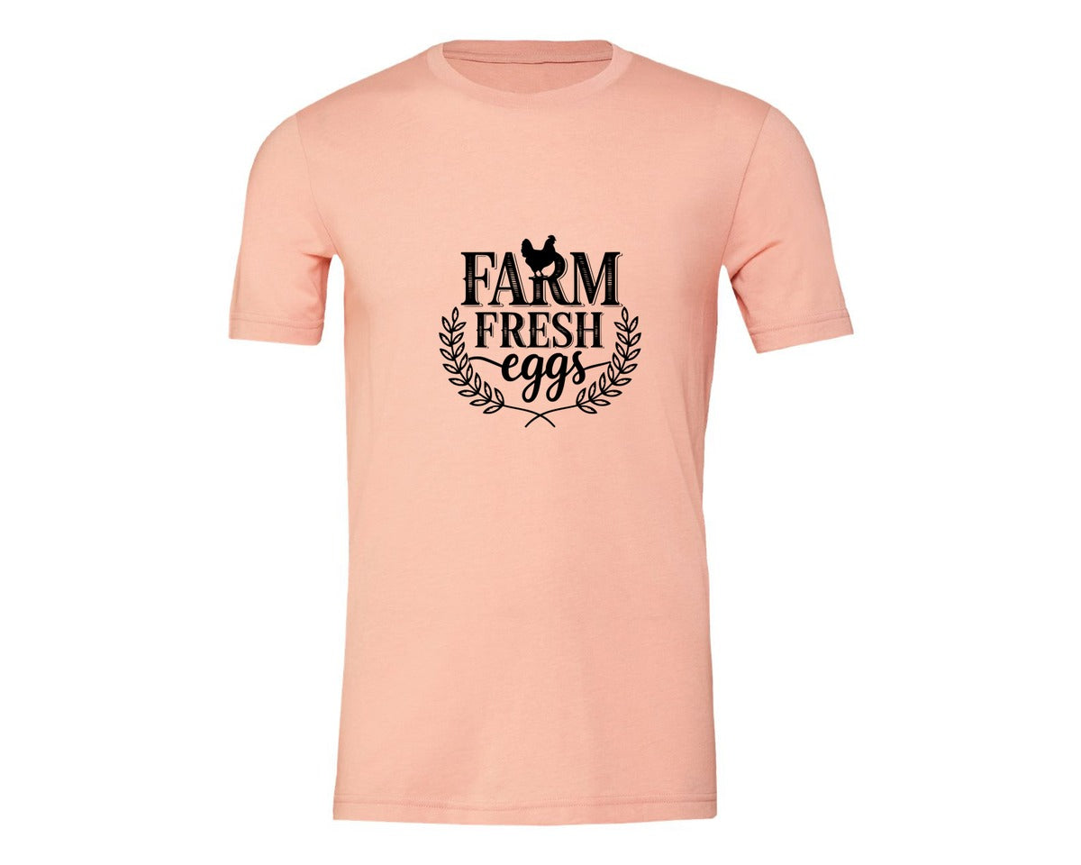 brand:Generic|color:Heather Peach|Farm Fresh Eggs T Shirt Design Silhouet Graphic T-Shirt