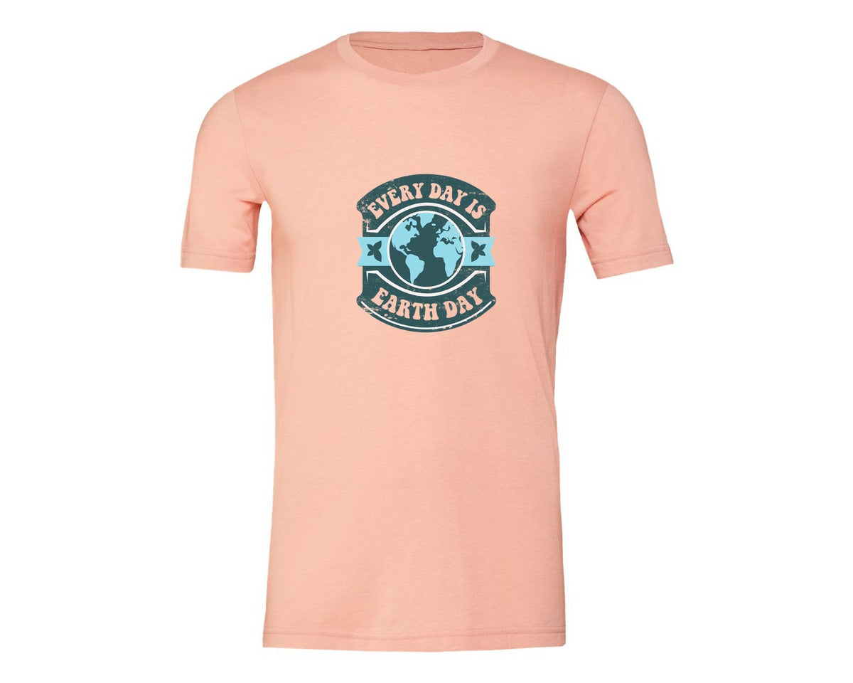 brand:Generic|color:Heather Peach|Everyday Is Earth Day Graphic T-Shirt