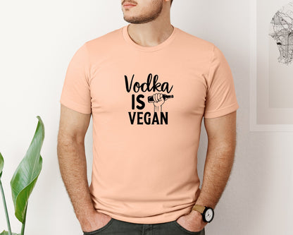 brand:Bella Canvas|color:Heather Peach|Vodka Is Vegan 5 Graphic T-Shirt