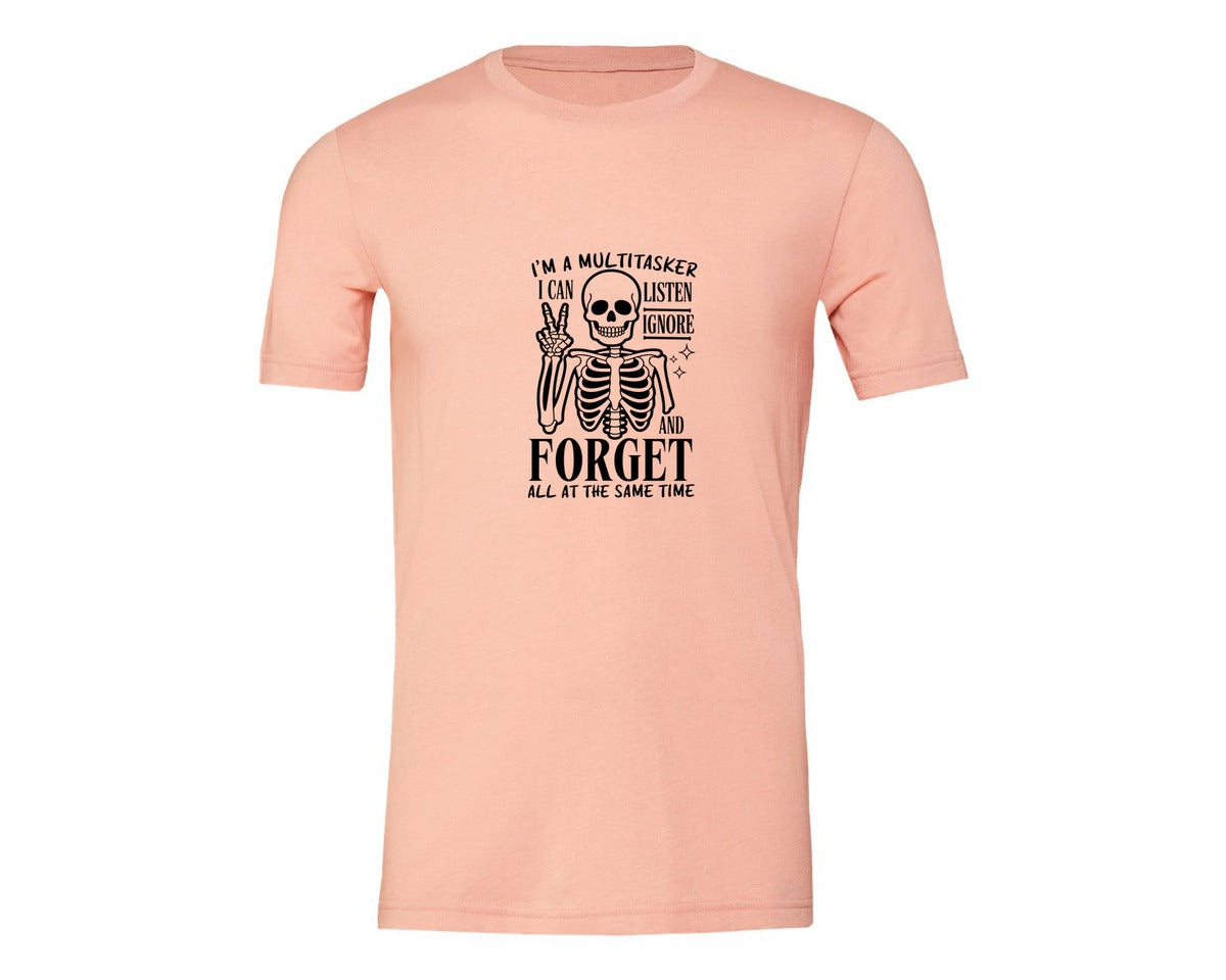 brand:Generic|color:Heather Peach|Im A Multitasker Office Humor Graphic T-Shirt