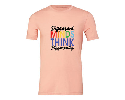 brand:Generic|color:Heather Peach|Different Minds Autism T Shirt Graphic T-Shirt