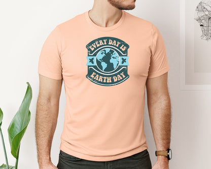 brand:Bella Canvas|color:Heather Peach|Everyday Is Earth Day Graphic T-Shirt